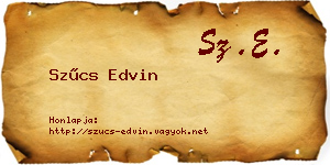 Szűcs Edvin névjegykártya