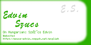 edvin szucs business card